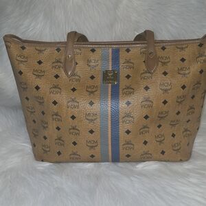 Vinteage MCM Cognac Visetos Tote Bag